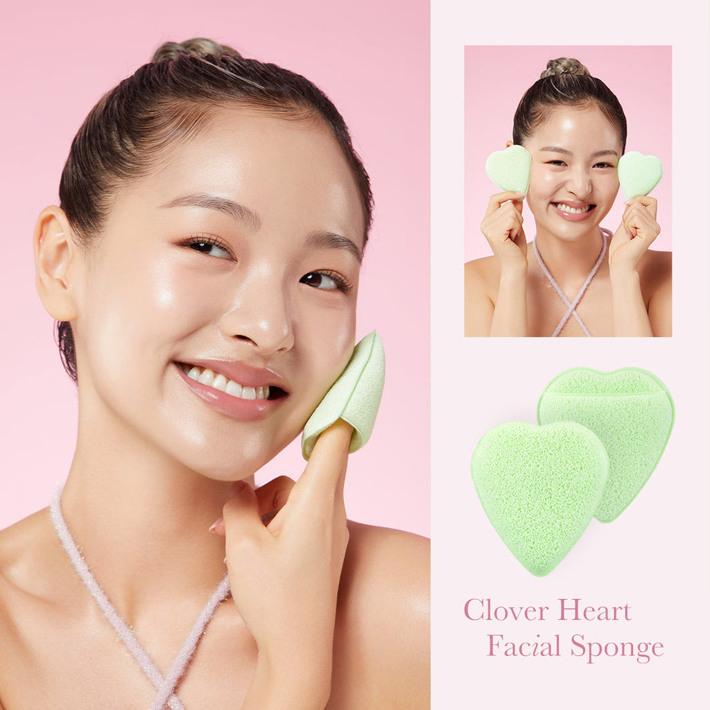 Clover Heart Facial Sponge W7