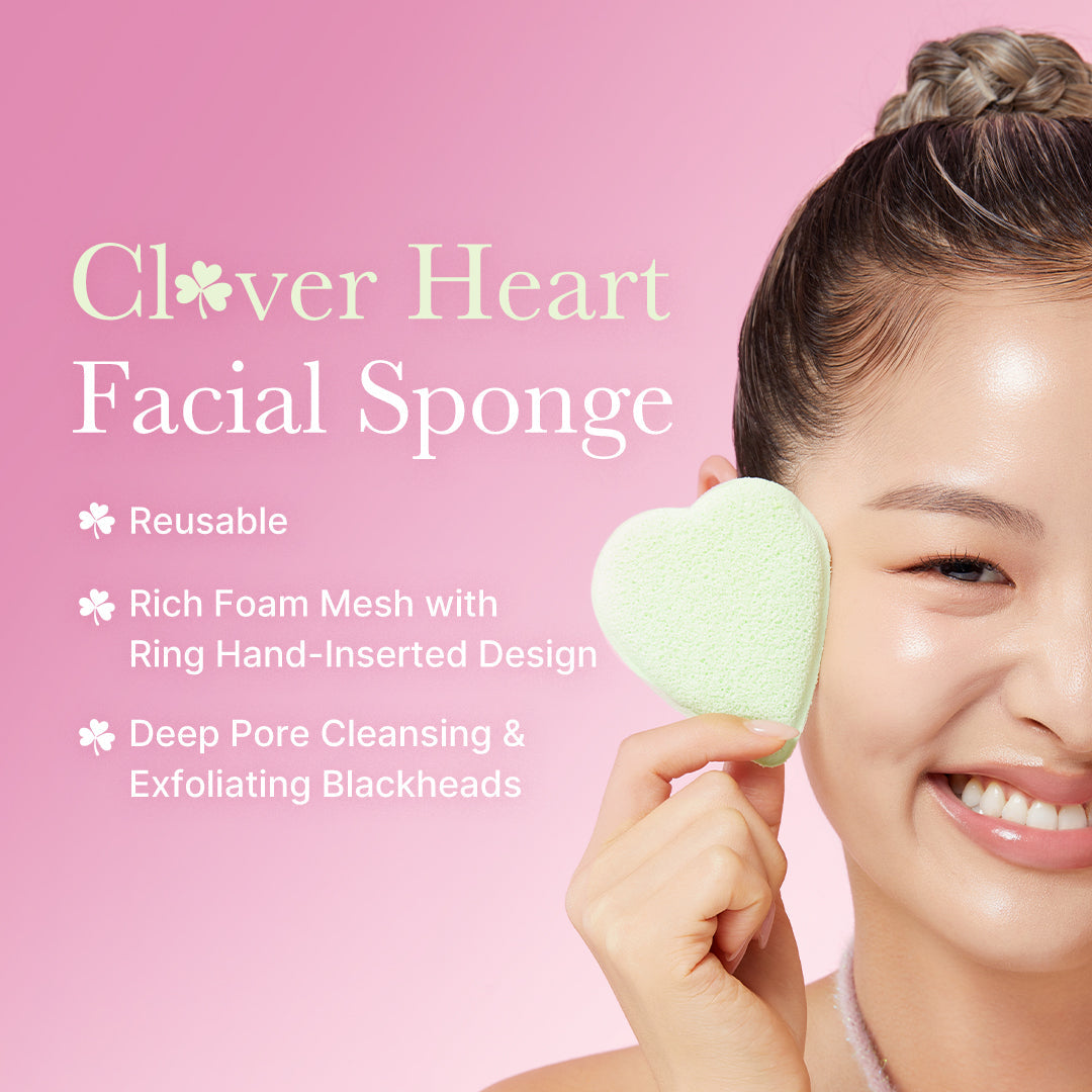 Clover Heart Facial Sponge W7
