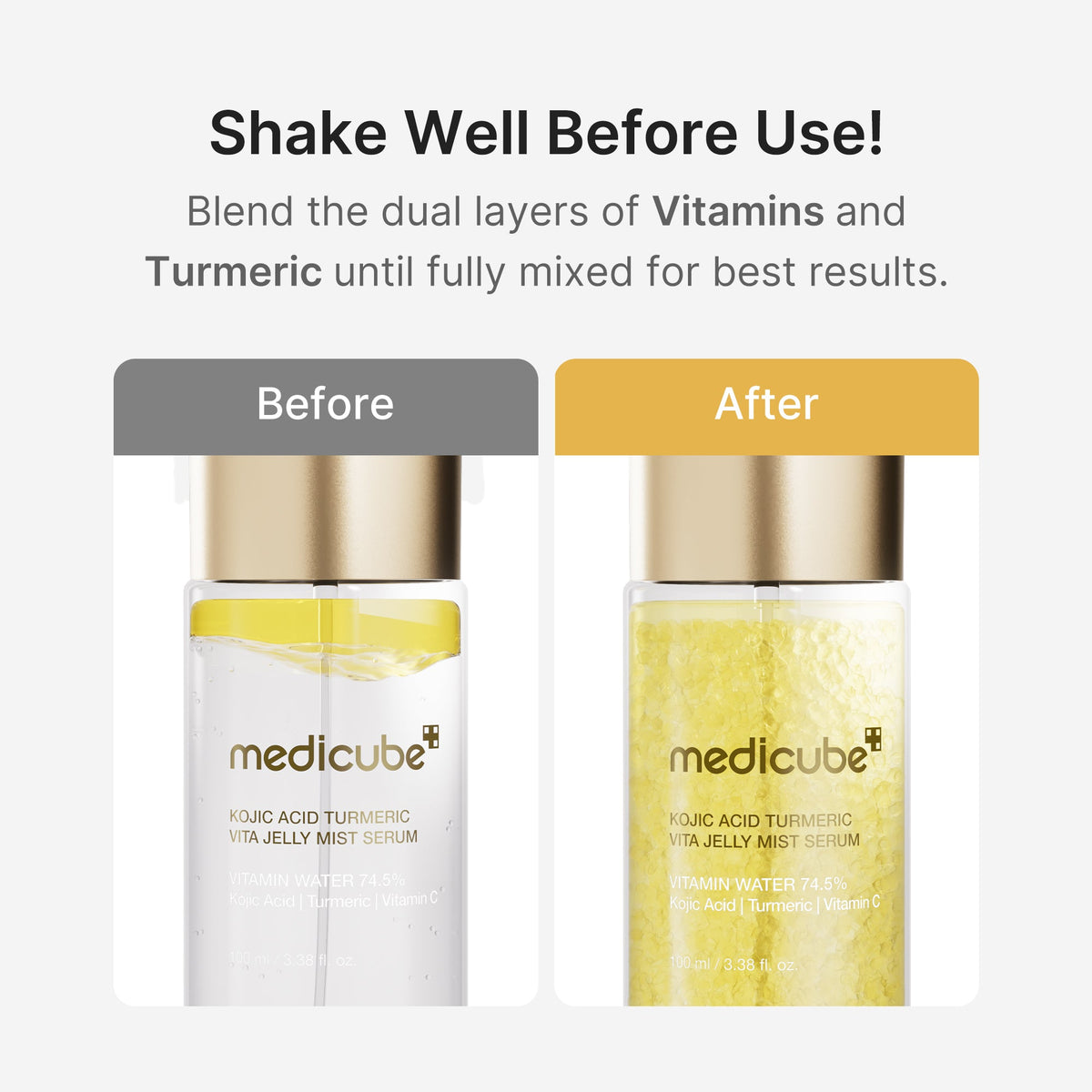 Kojic Acid Turmeric Vitamin Gold Jelly Mist Serum X3